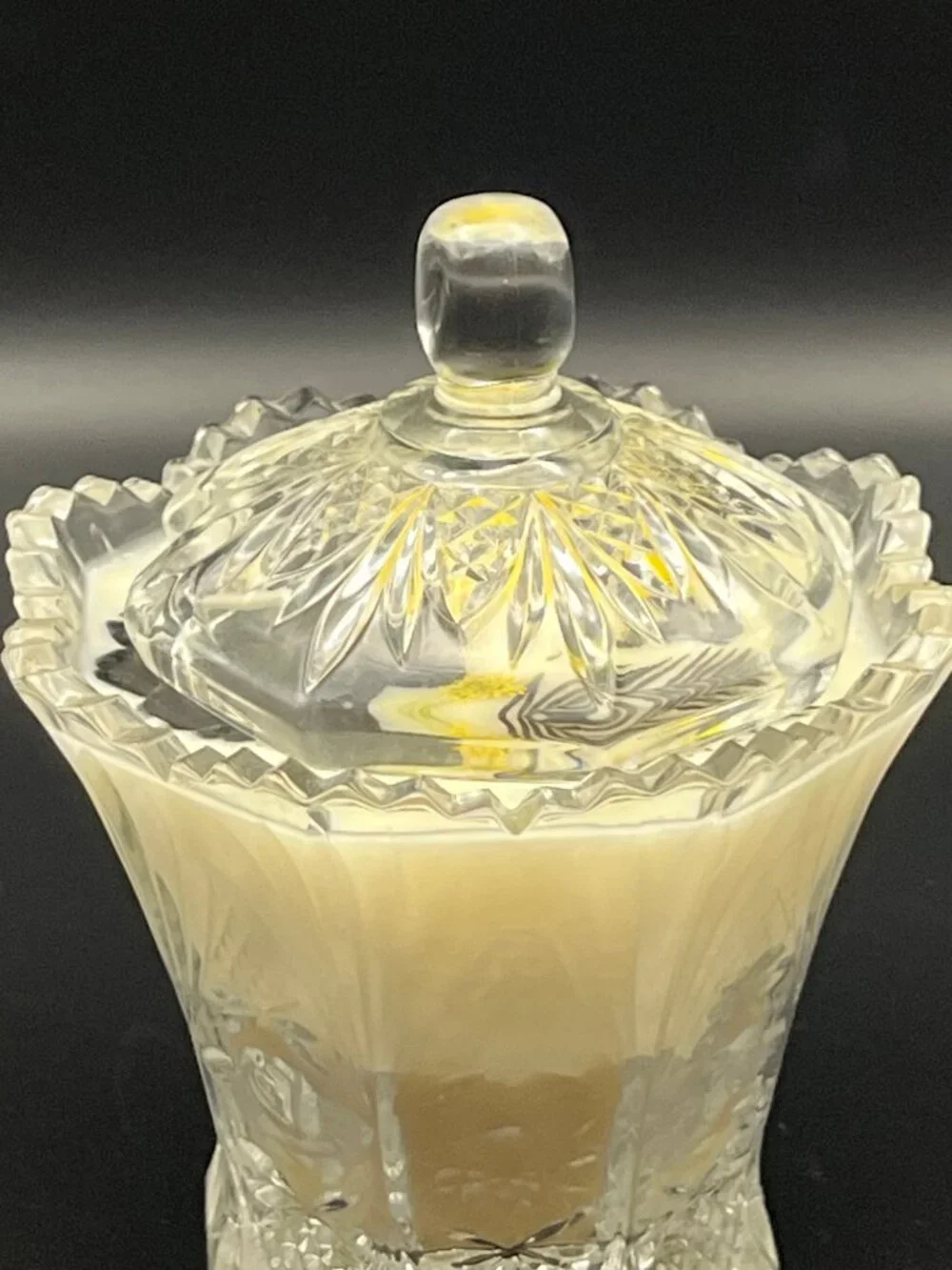 Crystal Lidded Jar Heirloom Glow Candle